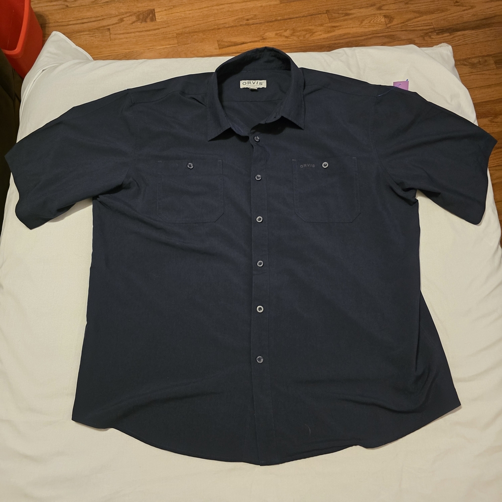 Orvis Men's Navy Button-Down Shirt
